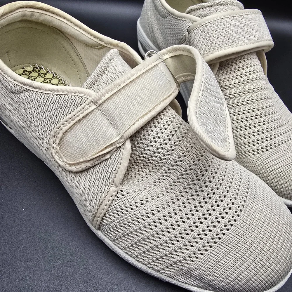 Youyun Comfort Strap Knit Walking Shoes Beige  Womens 10  Mens‎ 9